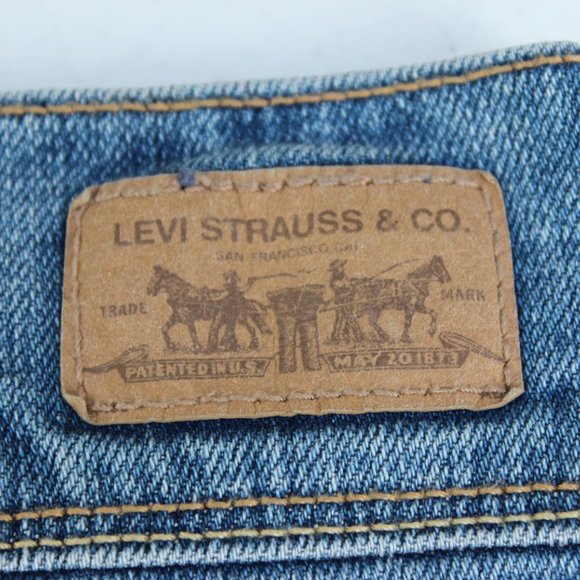 LEVIS 515 BERMUDA SHORTS WOMENS SIZE 16 CUFFED BELOW WAIST BLUE DENIM STRETCH - Picture 8 of 8